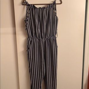 Blue and white jumpsuit